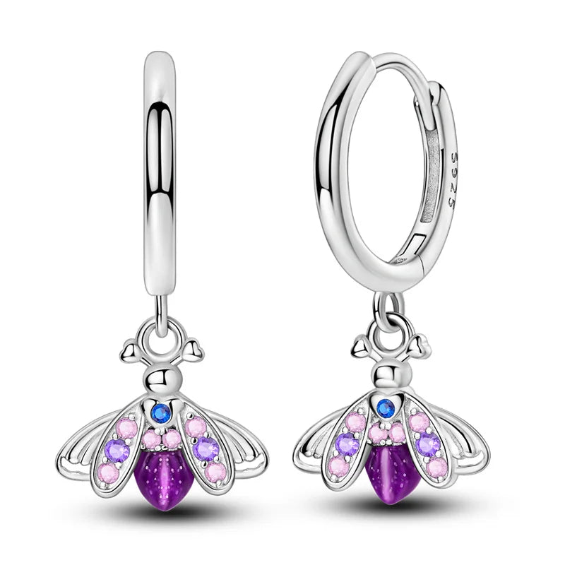 2025 Women's Earrings 925 Silver Butterfly Series Luxury Jewelry CZ Color Party Anniversary Gift
