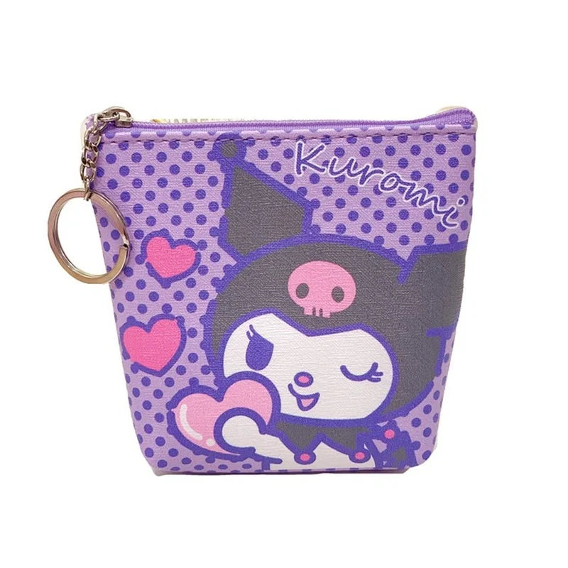 Hello Kitty Kawaii Coin Purses Sanrio Cute Card Holders Keychain Bags My Melody Pudding Kuromi Kids Wholesale Purses Cute Wallet