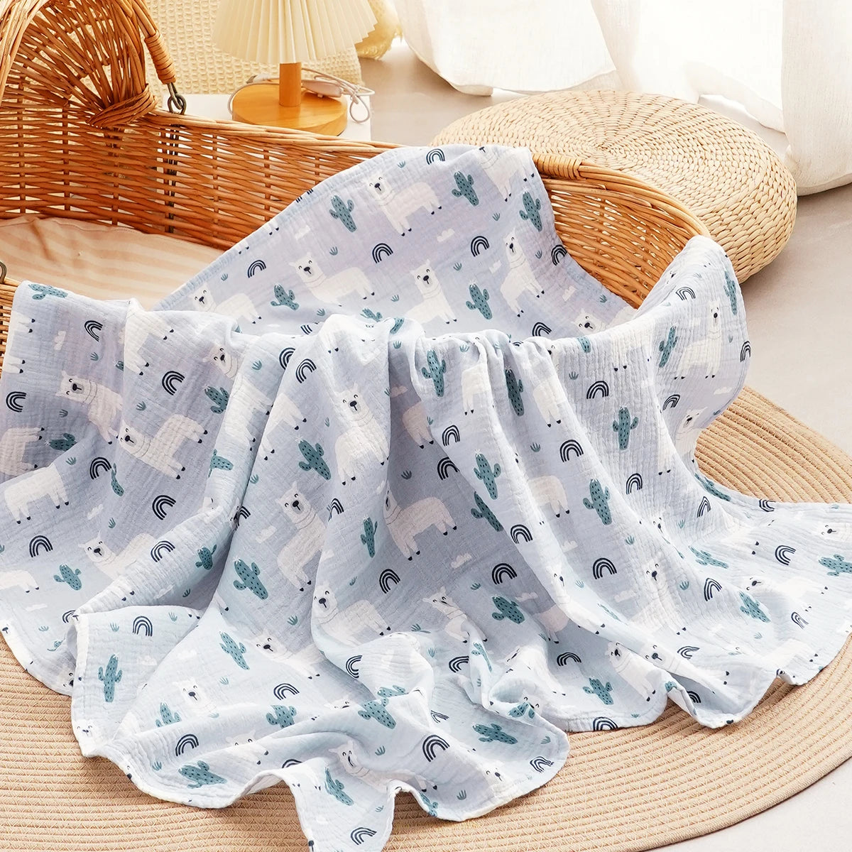 Tejesa All Season 100% Cotton Baby Muslin Swaddle Blanket/ Newborn Bath Towel/100x100cm
