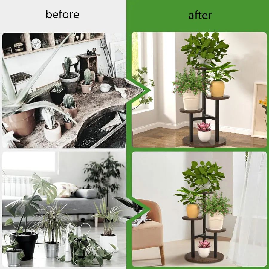 Plant Stand And Flower Stand Multiple Wooden Shelf Stand For Flowers Indoor Outdoor Pot Shelf Display Stand Support For Plants