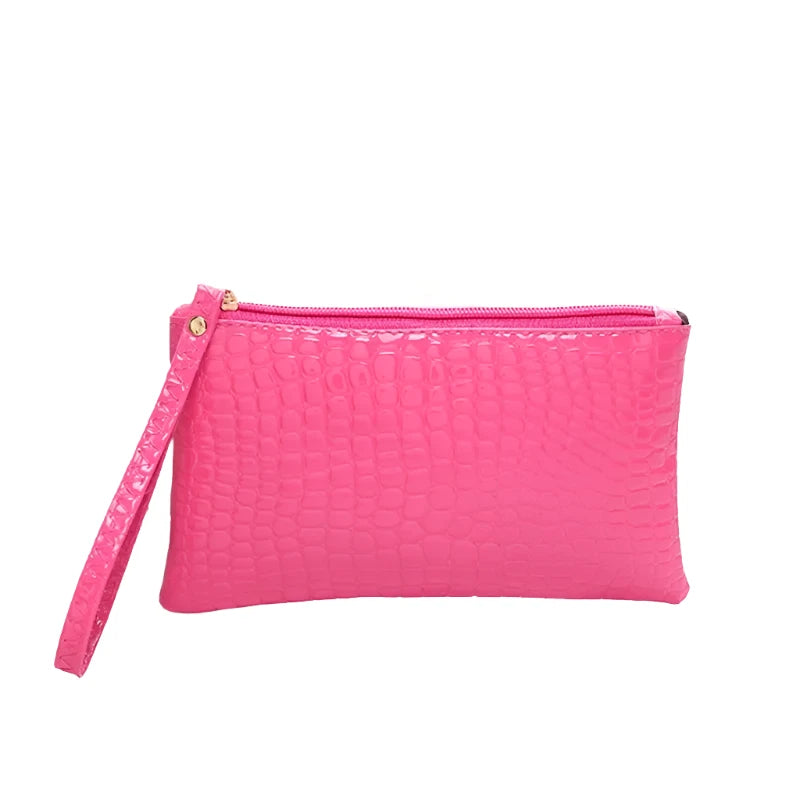 Hemasa Crocodile Pattern  Wallet Litchi Grain Coin Purse Female Bag Wrist Bags Zipper Phone Pocket Credit Card Holder