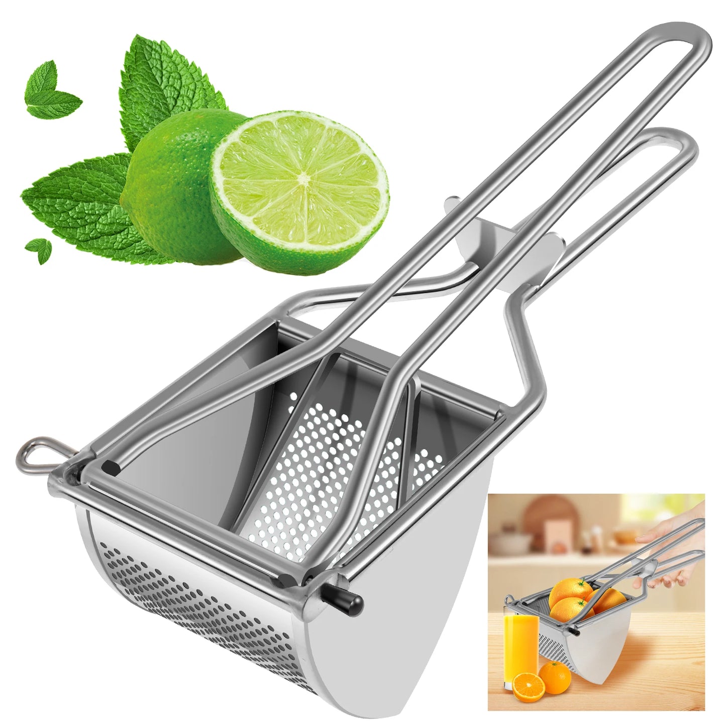 Manual Lemon Squeezer Stainless Steel Hand Pressed Orange Fruit Juicer Portable Home Kitchen Tools Mini Blender Squeezer