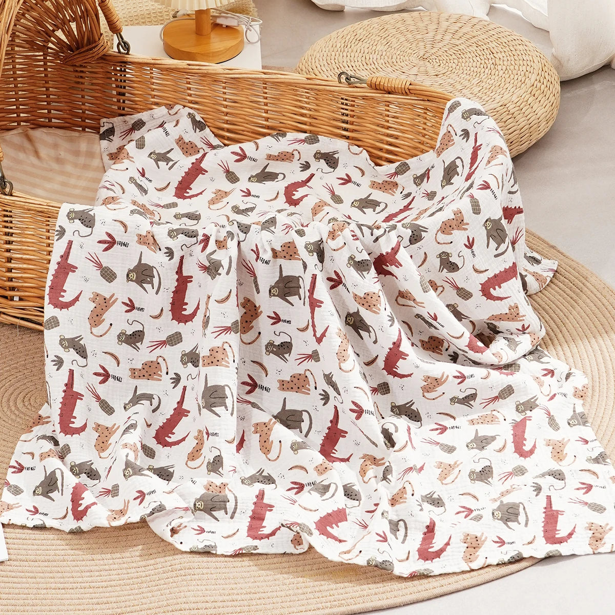 Tejesa All Season 100% Cotton Baby Muslin Swaddle Blanket/ Newborn Bath Towel/100x100cm