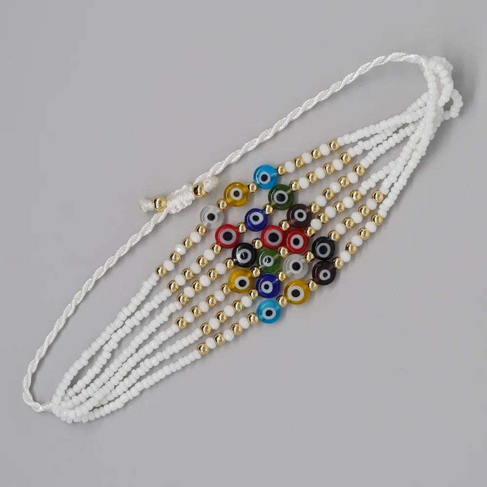 Go2boho Bohemian Seed Beaded Bracelets For Women Colorful Evil Eye Charms Lucky Handmade Jewelry Gifts 2024 New