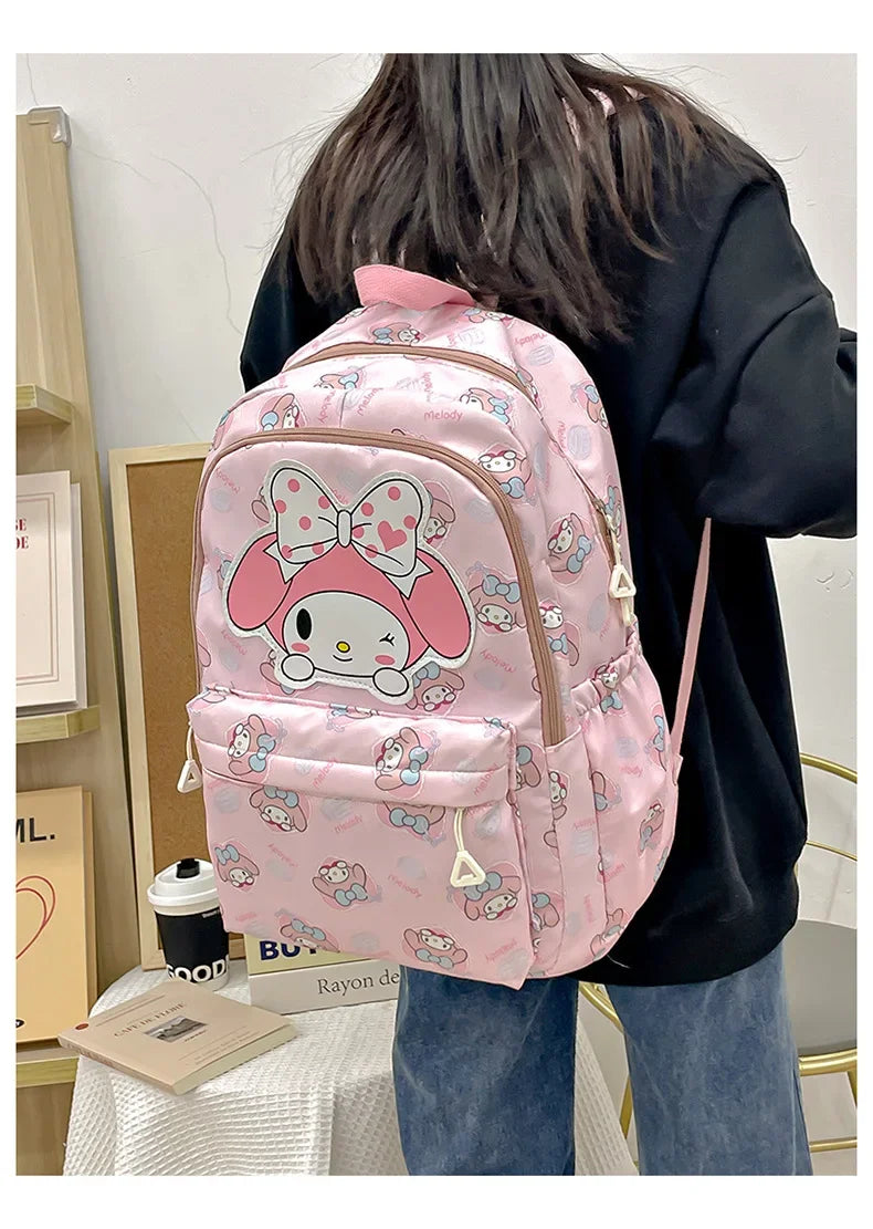 Hemasa  Backpack Anime Kuromi Cinnamoroll My Melody Student Bag Large Capacity Women Bag For Children/girls