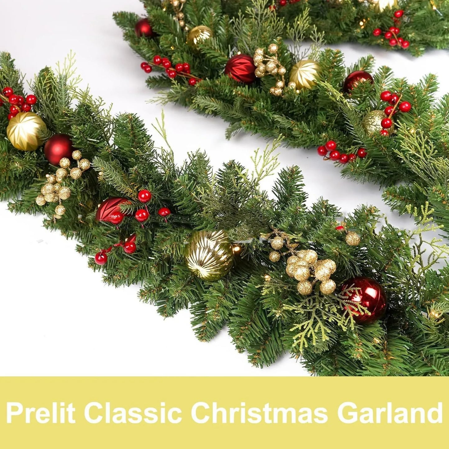 Christmas Garlands With Red Berries Artificial Christmas Rattan Xmas Ball Home Tree Stairs Door New Year Christmas Decoration