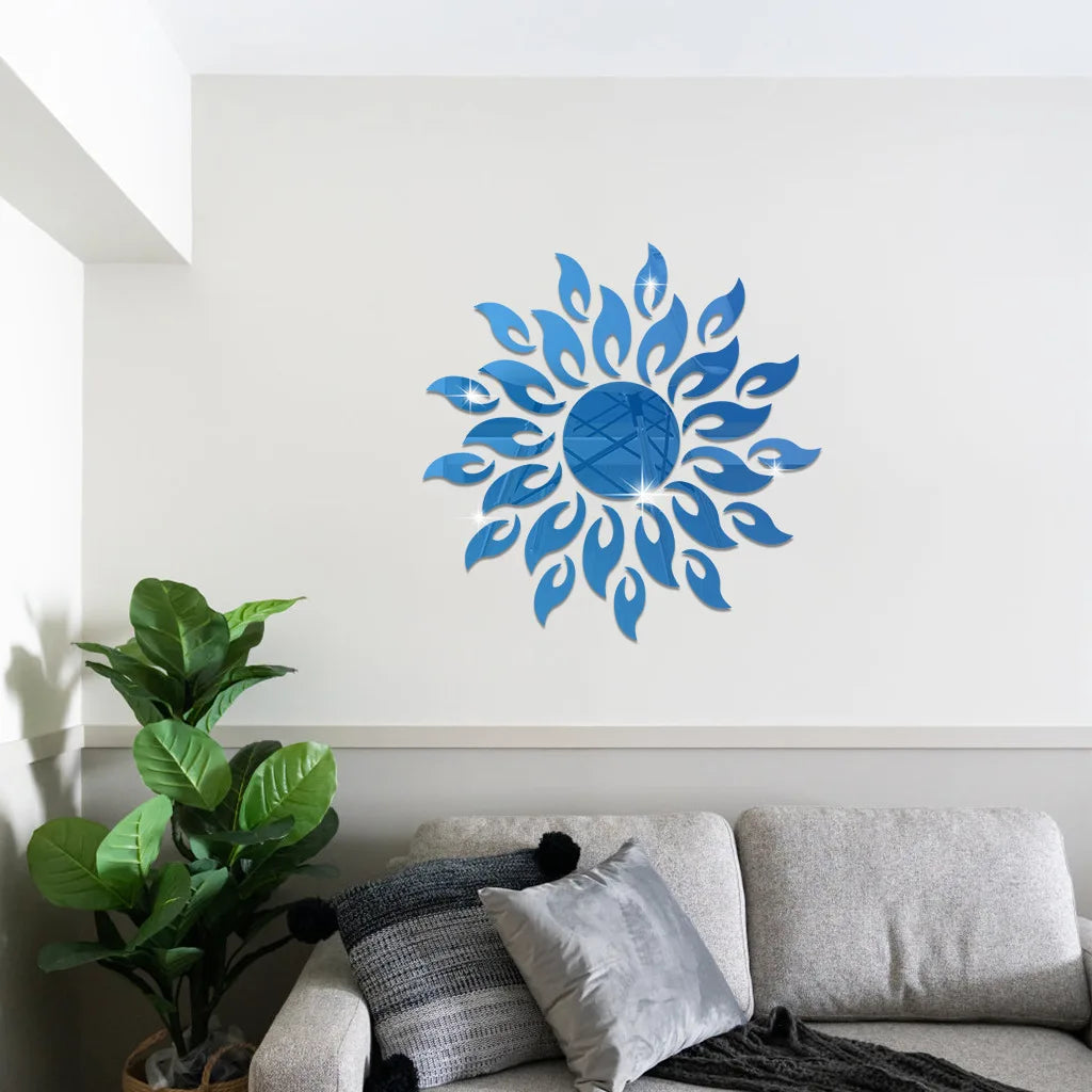 Hemasa Mirror Sun  Flower room decor Art Removable Wall Sticker