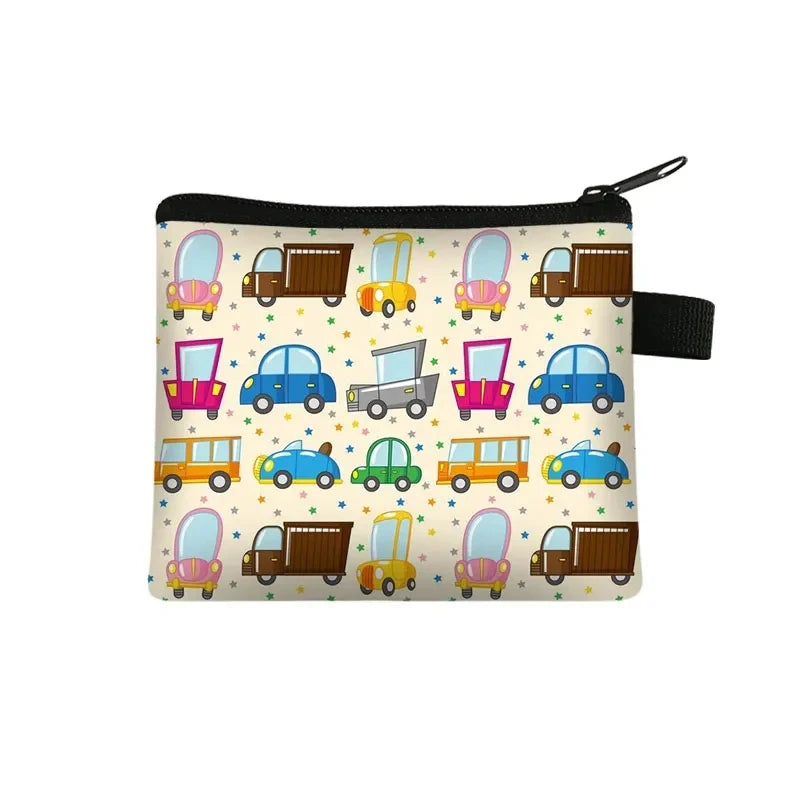 Tejesa Cartoon Coin Purse Keychain Zipper Pouch Kids Wallet Coin Bag Cute Excavator Purses and Handbags Small bag