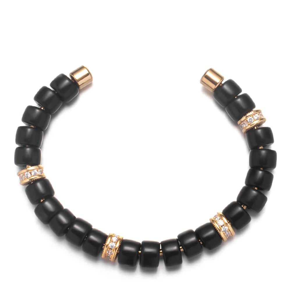 Tejesa Colorful  Natural Stone Cuff Bangle Bracelets For Women