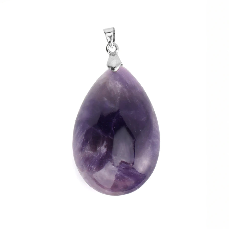 Hemasa Natural Stone Necklace for Women /Water Drop Pendant Healing Tiger Eye Amethysts Crystal Pendants Necklaces H351