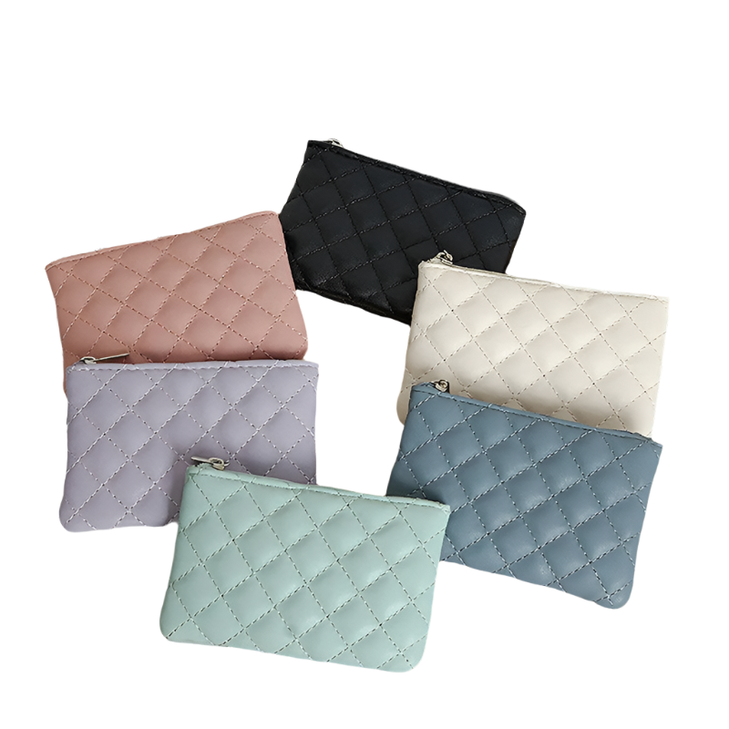 Hemasa  Small Coin Purse  Leather Zipper Wallets   Business Card Holder Ladies Mini Coin Bag