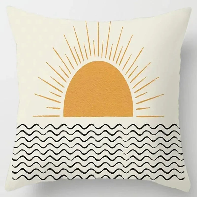 Hemasa 4Pcs Decorative Pillow Bedroom Sofa Car Cushion Cover Abstract Line Pattern Series Throw Pillow