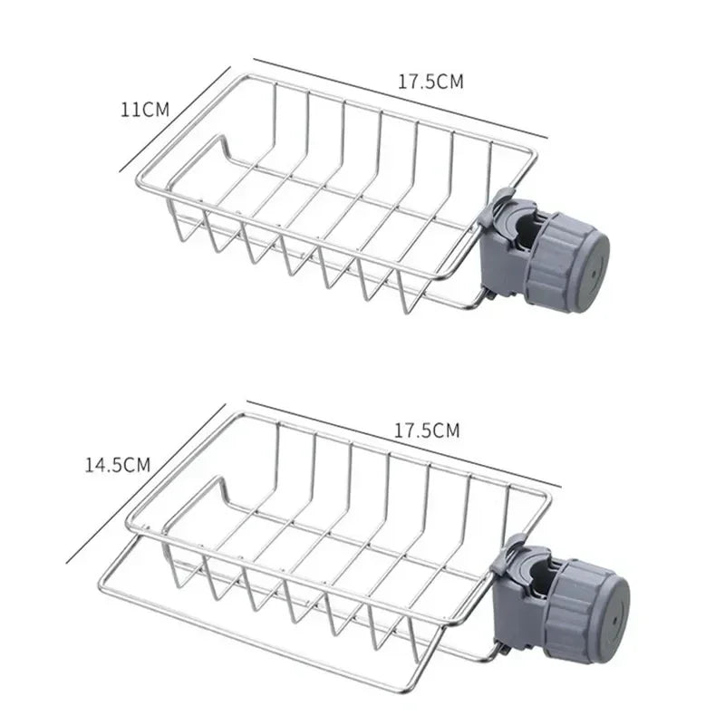 Hemasa Kitchen Stainless Steel Sink Drain Rack Sponge Holder/ Soap Drainer Towel
