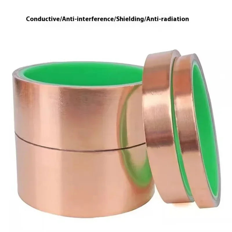Copper Tape Double-sided Conductive Foil for Stained Glass Shielding Guitar EMI Crafts Adhesive Ladder Dispenser Glue Cell Tools