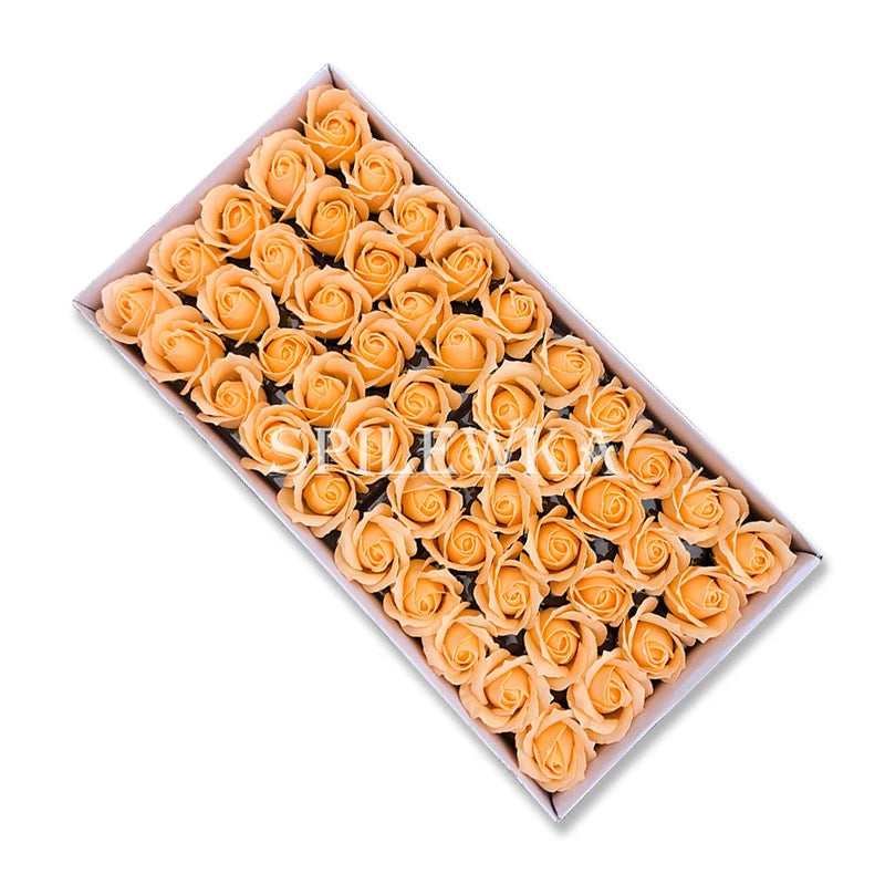 Tejesa 50 Pcs 3-Layer Rose with Curly Petals Fake Flowers Heads Wedding DIY Gift Box Valentine's Day/home/decor