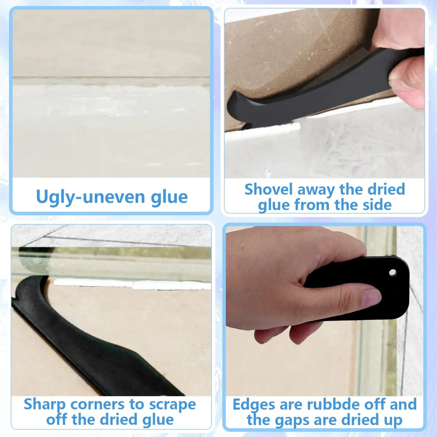 Silicone Plastic Caulking Tool Kit Joint Sealant Spreader Spatula Scraper for Tile Window Grout Edge Removal Construction Tools