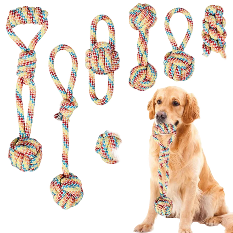 Tejesa [1/7 Pack] Dog Tug Rope Toys, Strong Durable Chew Toys for Aggressive Chewers, Interactive Fetch Toys for All Size Dogs