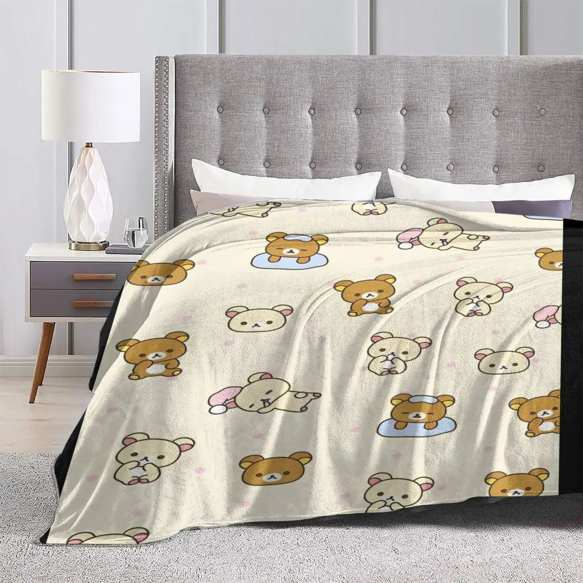 Hemasa Cartoon Flannel Blanket  /Throw  for Home Decor /Airplane/ Travel/Bedspread Sofa Bed Cover
