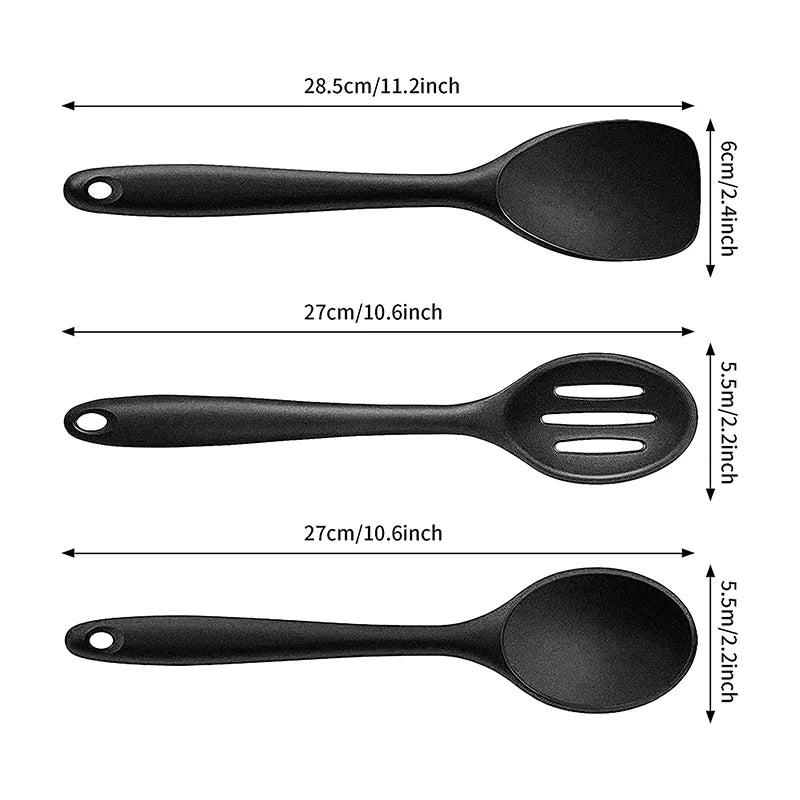 Hemasa  Silicone Cooking Spoon Pan Scoop Heat-Resistant Flexible Nonstick for Cooking /Baking