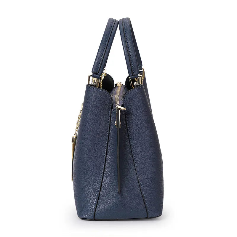 Aidrani Fashion Genuine Leather Women's Bag Elegant and Magnificent Women's Handbag Large Capacity Spliced Cowhide Crossbody Bag