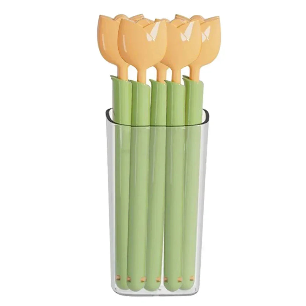 5Pcs Tulip Shaped Bag Clips Portable Food Snack Bread Sealing Clip With Magnetic Storage Box Sealed Clip Kitchen Accessories