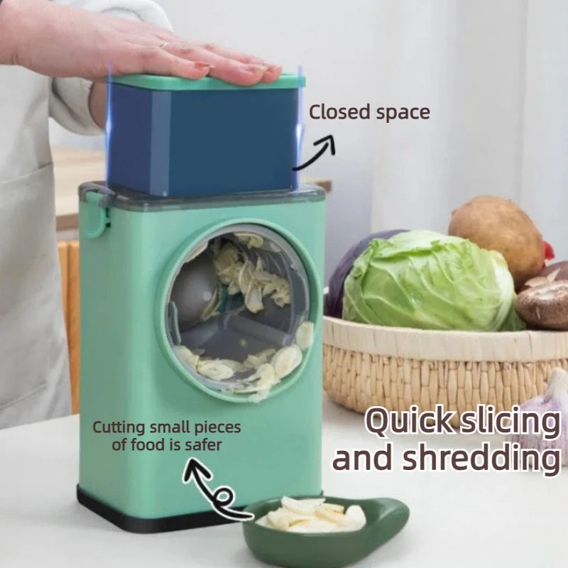 Tejesa Multi functional drum shredding and slicing machine, household large-diameter hand cranked milling and vegetable cutting machine