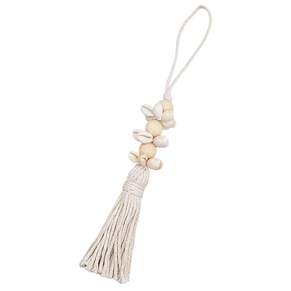 Boho Style Hanging String Beads Pendant Wood Boho Decor Boho Decorate Creative Shell Wedding Ornament Tassel Wooden Miss
