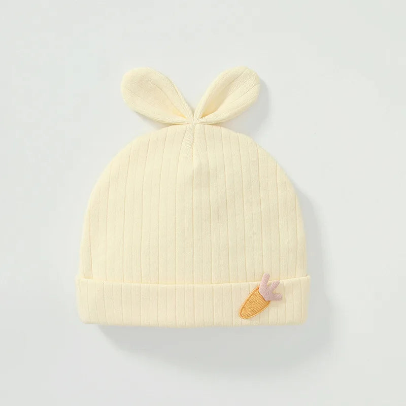 Tejesa 3Pcs Soft Infant Beanies Caps/ Baby Hats /Cartoon Bear Boneless Muslin Hat