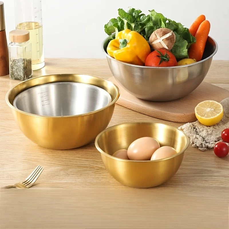 Tejesa 3Pcs stainless steel bowls for mixing/kneading dough/ serving salads for  kitchen