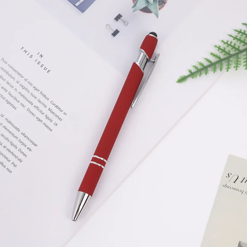 Push Action Meiji Pen Aluminum Rod Pen Spray Adhesive Ballpoint Pen Writing Special Touch Screen Stylus Capacitive Pen