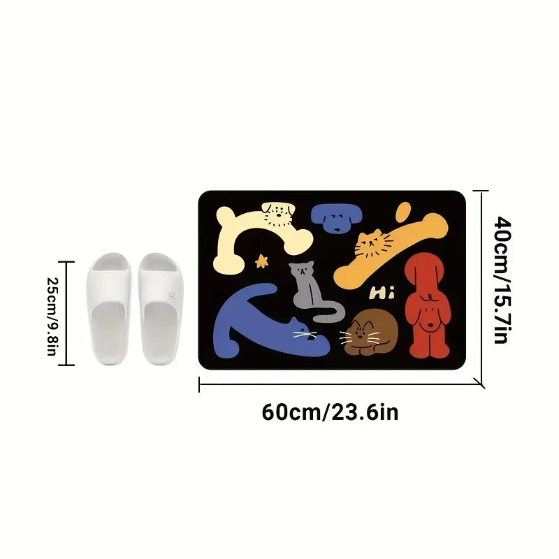 Tejesa  Happy Dopamine Diatomite Floor Mat - Absorbent, Slip-Resistant And Easy-To-Clean Entrance Mat