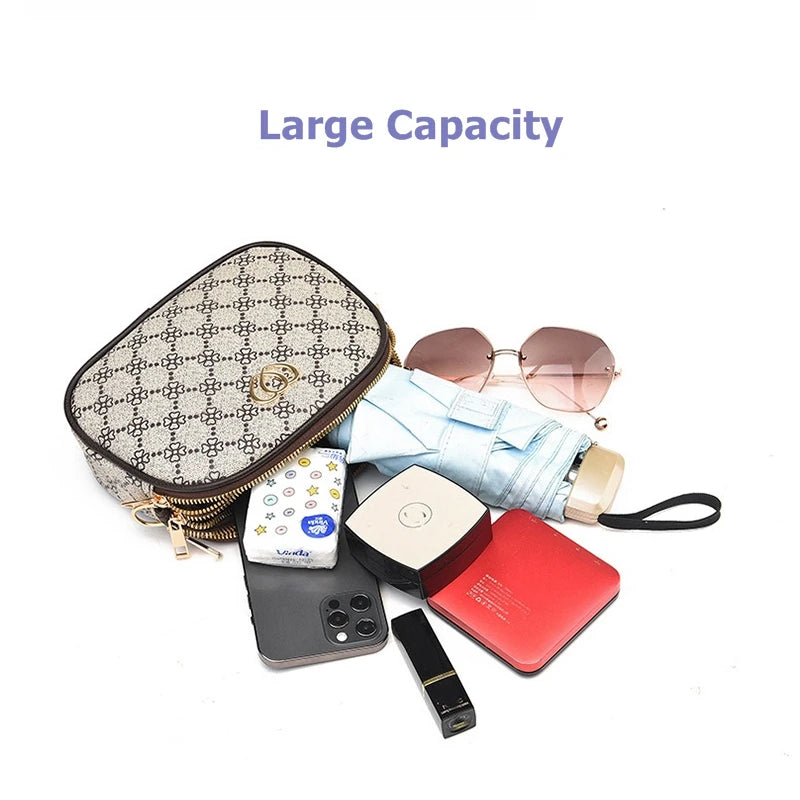 Hemasa 3 Zipper Women Crossbody Shoulder    Large Capacity Female Bag  Heart-shaped handBag
