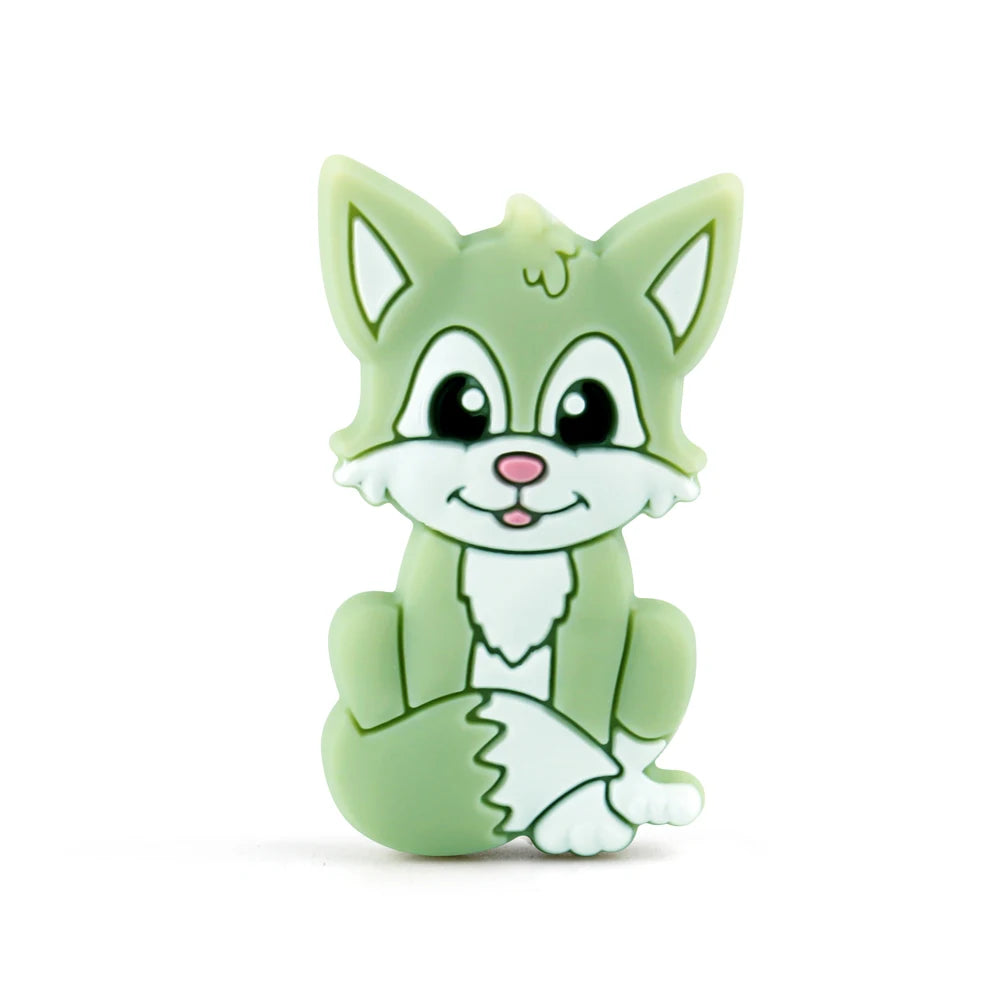 5/10 New Silicone Beads Animal Fox Shape Focal Beads For Jewelry Making DIY Bracelets Keychain Necklaces Jewelry Accessories