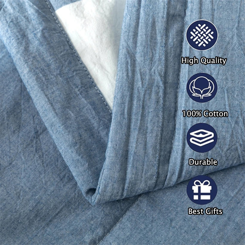 Tejesa Summer 100% Cotton Thin Quilt Comforter Soft Air Conditioning Quilt/Duvet/Blanket Lightweight Bed Cover Soft Bedding