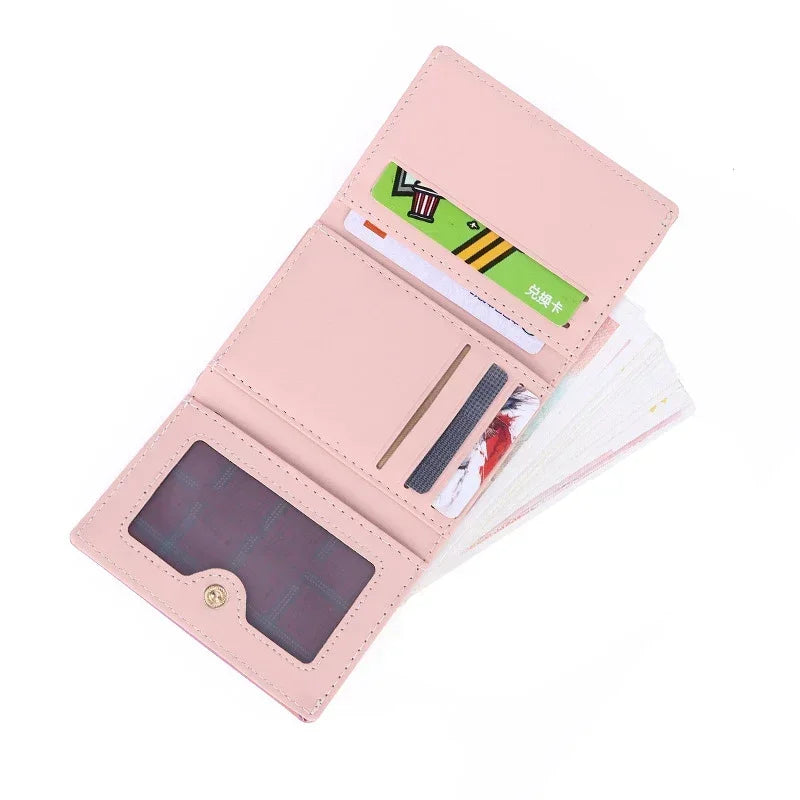 New Fashion Pu Leather Rainbow Women Short Wallet Laser Cartera Girls Coin Purse Wallets for Women Birthday Gift Card Wallet