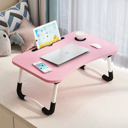 Laptop Bed Table Foldable Lap Table with Cup Holder Drawer Tablet Stand Laptop Bed Tray Portable Lap Foldable Legs