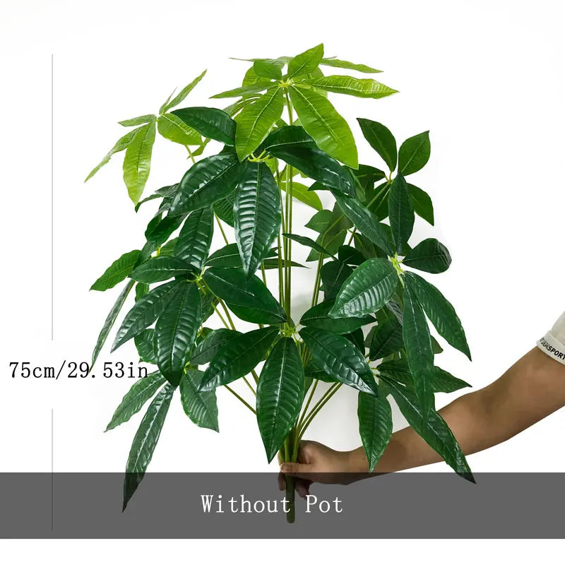 Large Artificial Monstera Tree Plastic Palm Leaves Fake Banyan Plants Brnch Green Lucky Tree For Home Garden Outdoor Party Decor