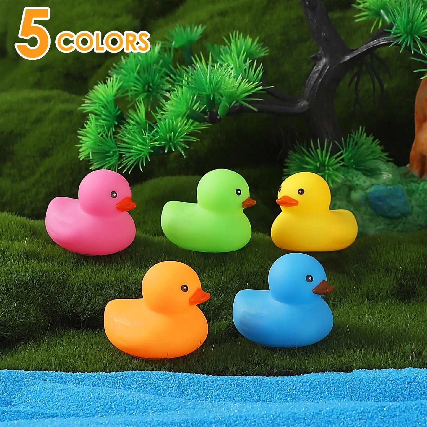 Tejesa 50/100/150Pcs Mini Rubber Duck  Multicolor Bath Ducks Bulk Float Duck Toy for Shower Birthday Party Favors Gift Classroom