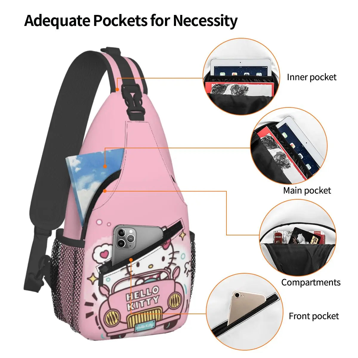 Tejesa  Shoulder Crossbody Chest Backpack Women Men Shoulder Chest Bags Sling Bag for Traveling Hiking Bags