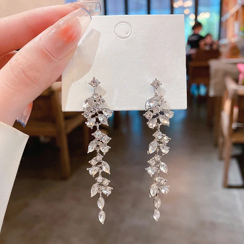 Hemasa Crystal Zircon Long Earrings for Women