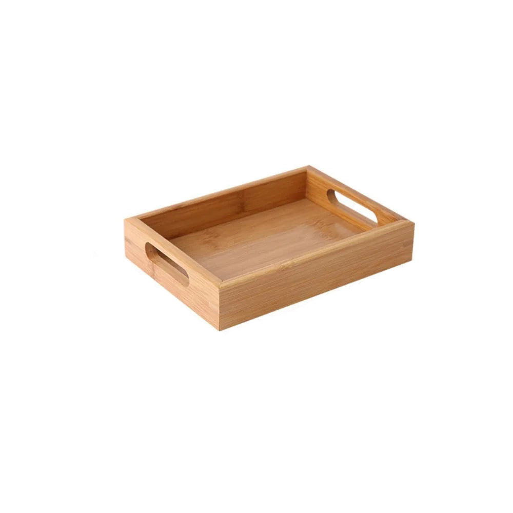 Tejesa Rectangular Storage Tray household Solid Wood Storage Plate Bamboo Water Cup Plate Home Living Room