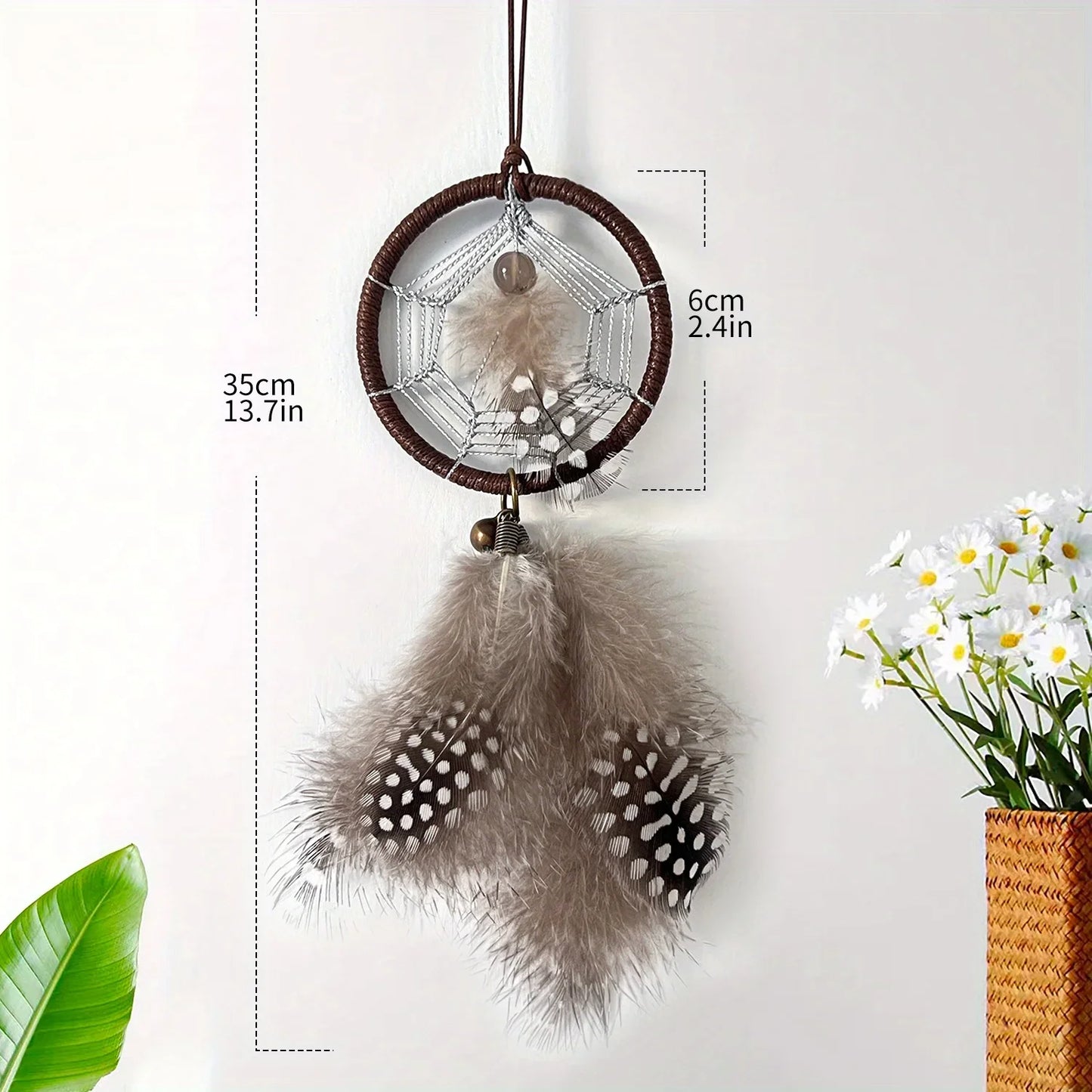 Hemasa 1 Pc Mini Tree of life Dream catchers for Car with Crystal, Gemstone Suncatcher