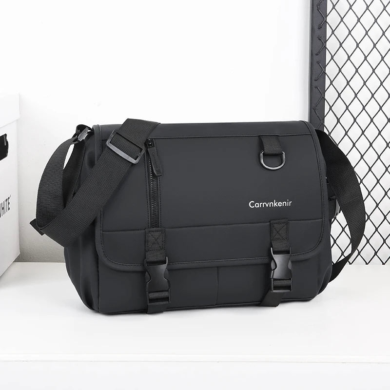 High Quality Soft PU Leather Men's Shoulder Bag Fashion Casual Messenger Bag A4 Book Document Bag Male
