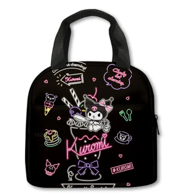 MINISO Cartoon Insulated Cinnamon Dog Kuromi Portable Lunch Bag Lunch Box Bag Student Office Workers Bring Meal Storage Bag