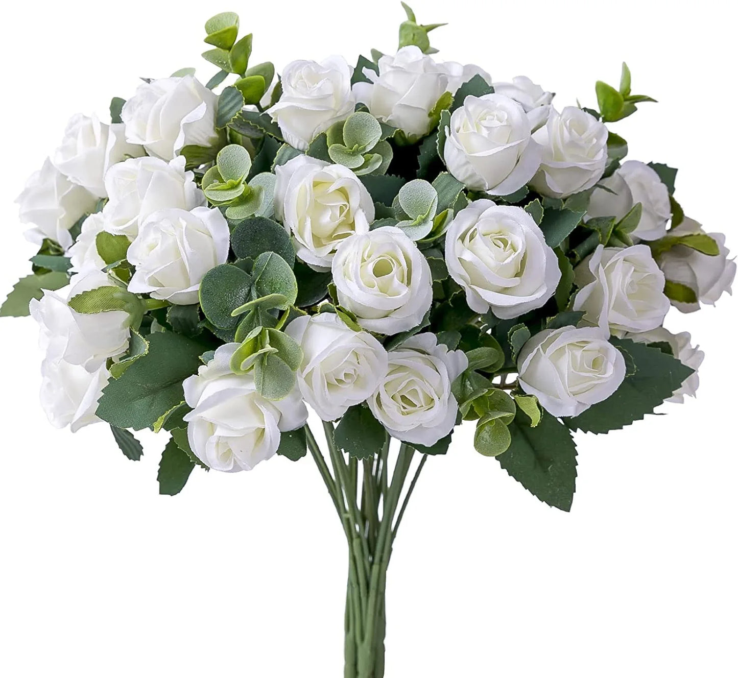 Tejesa 30cm 10Heads Artificial Red Roses Flower Bouquet Home Living Room Office Desktop Ornament Fake Flowers Wedding Party Decor