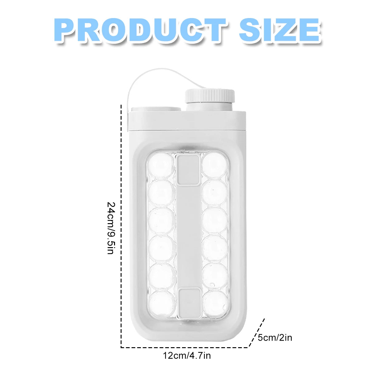 Tejesa 55/26 Grid Ice Cube Mold Tray Reusable Silicone Ice Ball Maker Kettle for Outdoor Travel Camping Iced Drinks Ice Cube Container