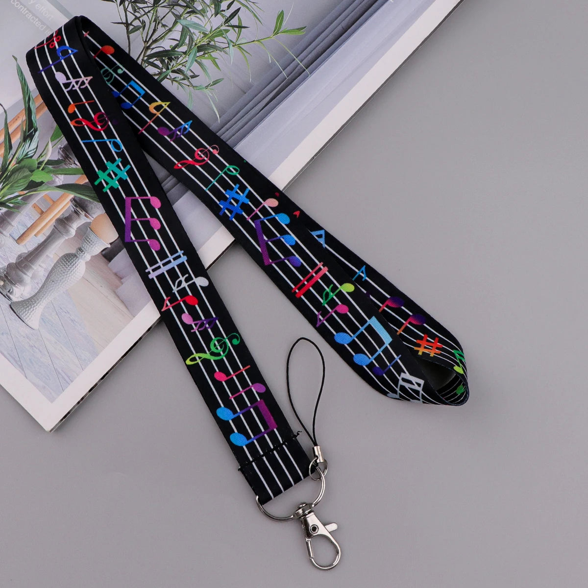 Musical Notes Mobile Phone Lanyard New Fashion Neck Strap Keychain Lanyard for Keys Keychain Hanging Rope Cell Phone Strap