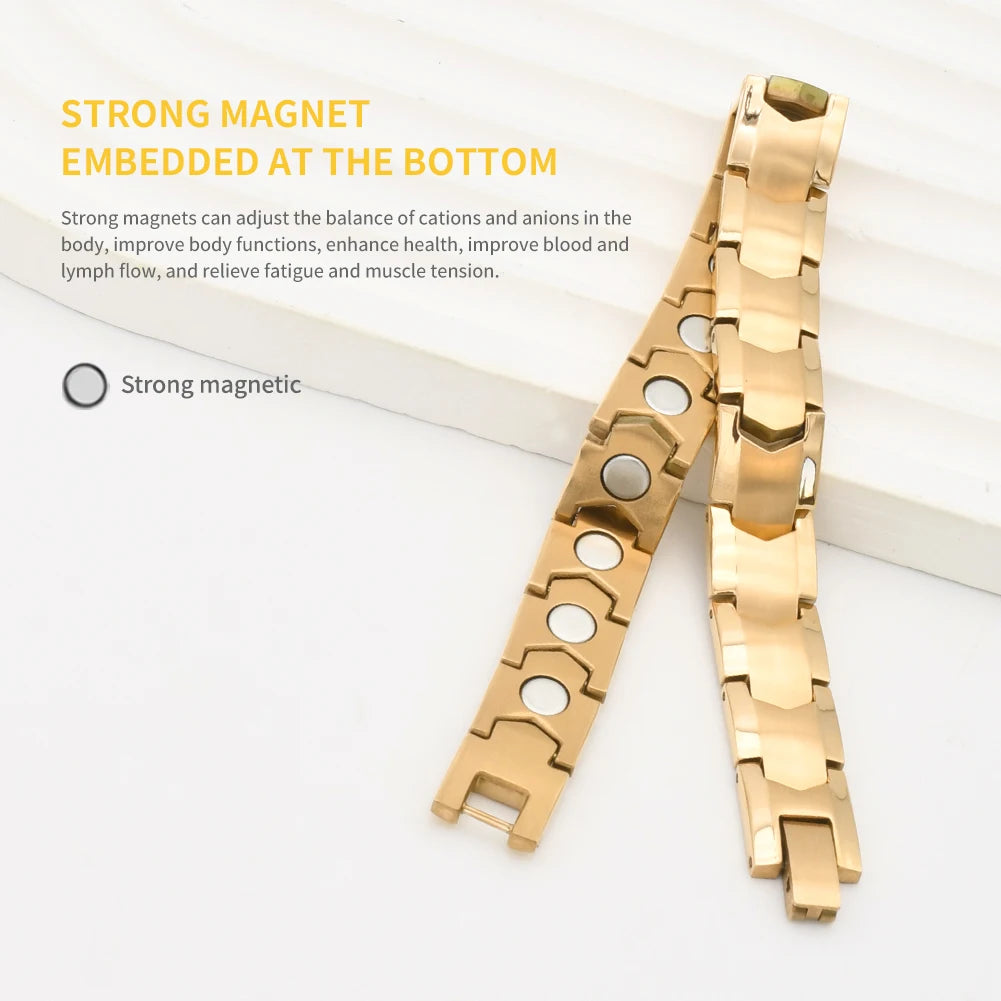 Hemasa Stainless Steel Magnetic Therapy Full Magnet Bracelet