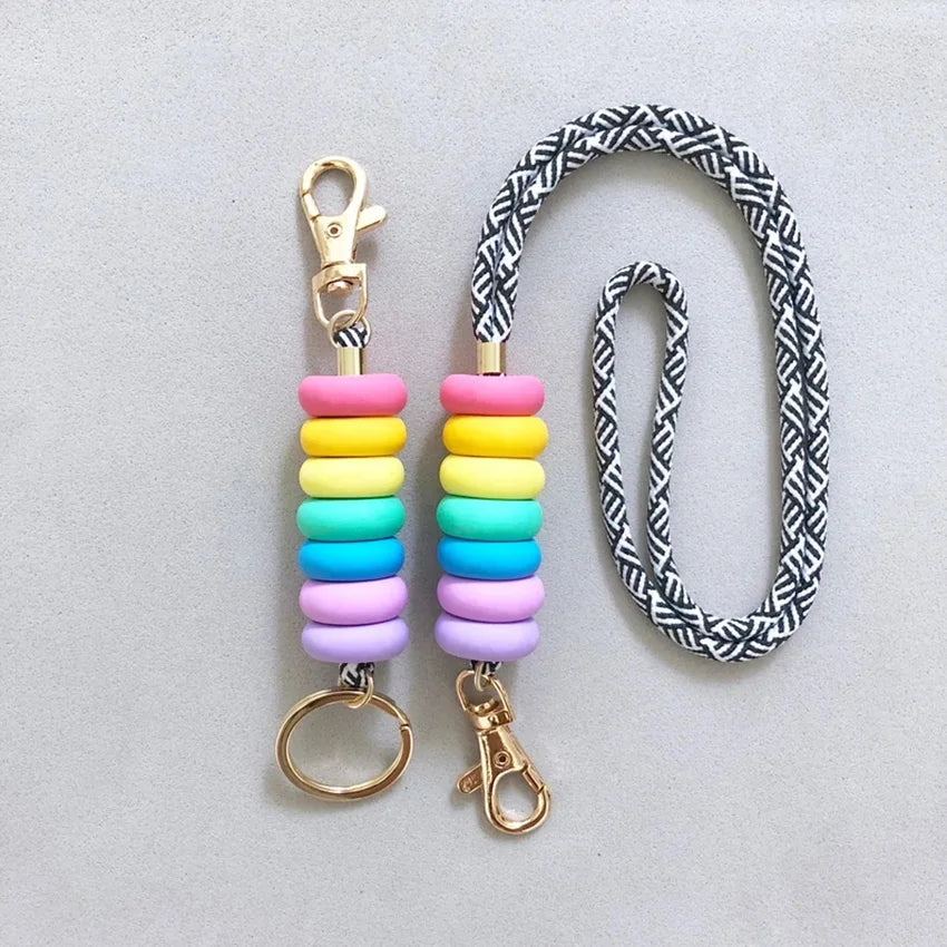 Hemasa Pastel Rainbow Lanyard and  Keychain