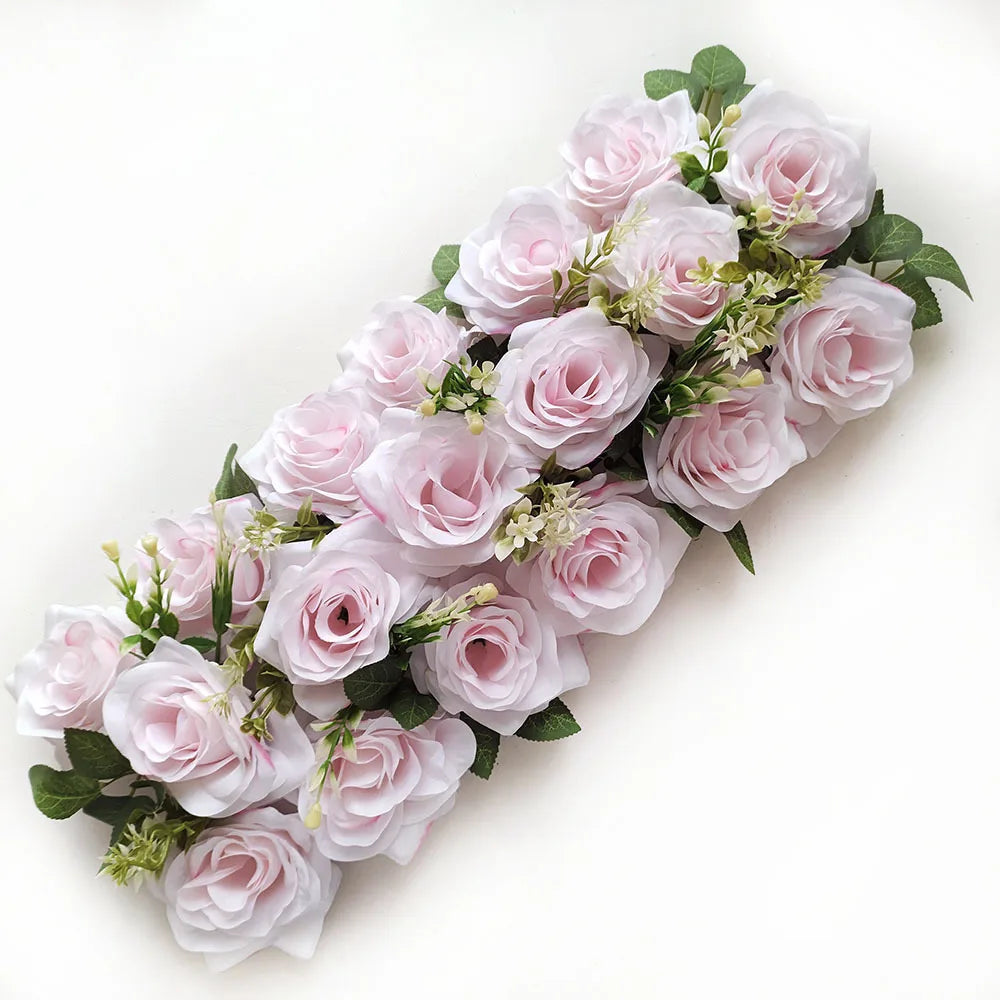 50cm Rose  Artificial Flower Row Wedding Decoration Flower Wall Backdrop Garland Home Party Decor Photo Props Background